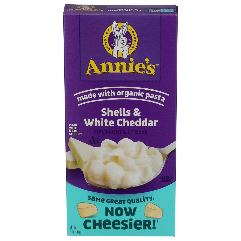 Annies Homegrown Organic Shells and White Cheddar Mac and Cheese, 6 Ounce -- 12 per case