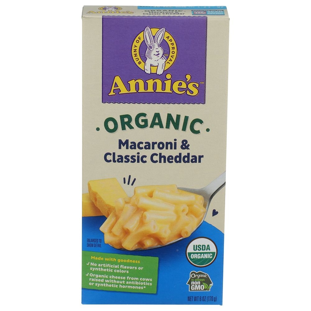 Annies Homegrown Organic Macaroni and Classic Cheddar, 6 Ounce -- 12 per case