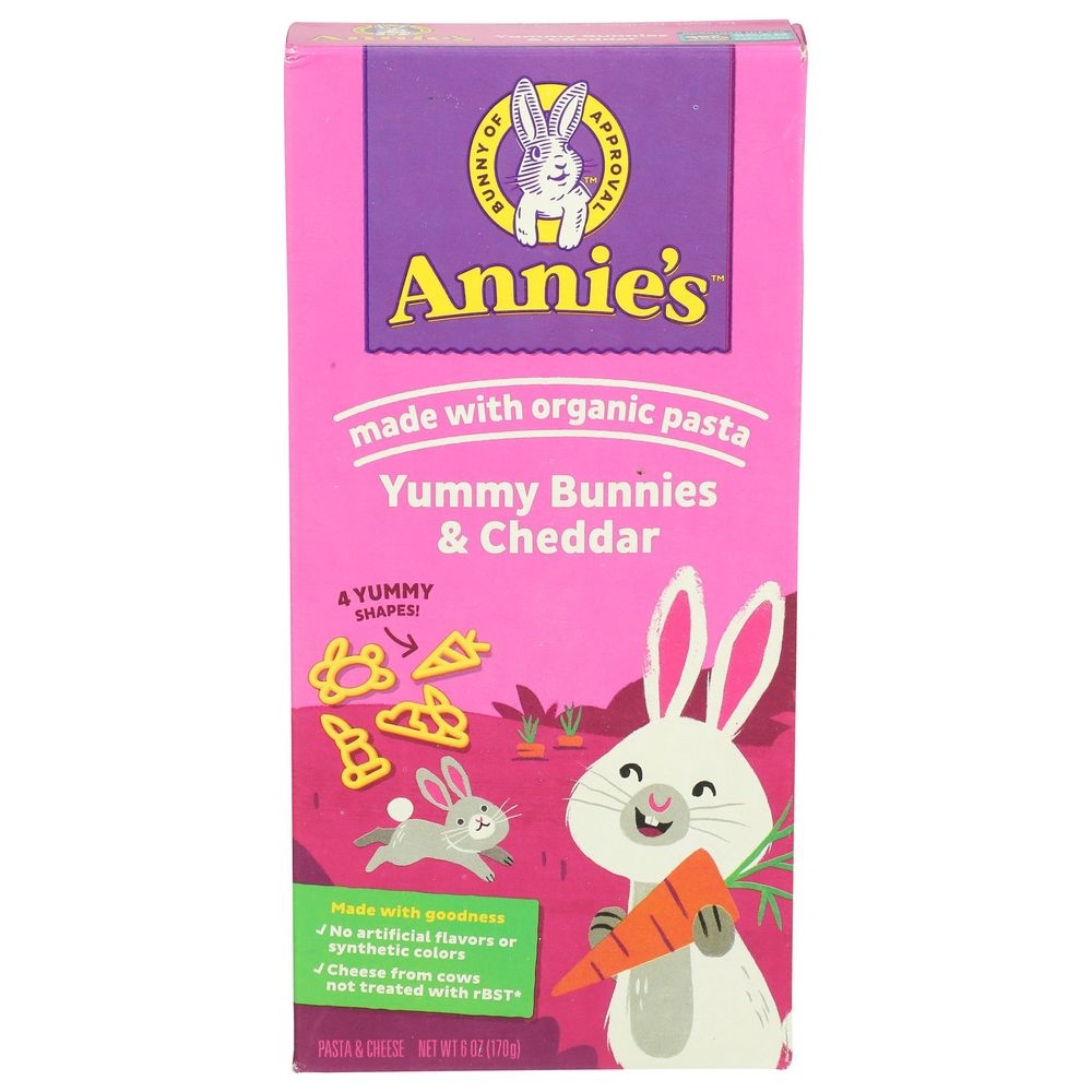Annies Homegrown Organic Yummy Bunnies and Cheddar Mac and Cheese, 6 Ounce -- 12 per case