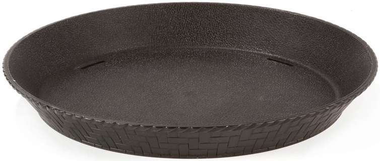 GET Enterprises Polypropylene Black Round Basket with Slots, 10.5 inch -- 12 per case