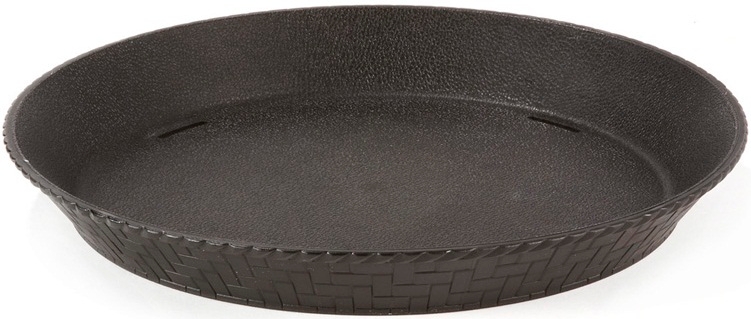 GET Enterprises Polypropylene Black Round Basket with Slots, 12 inch -- 12 per case