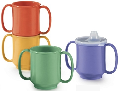 GET Enterprises Tritan Tropical Yellow Two Handle Mug, 8 Ounce -- 24 per case