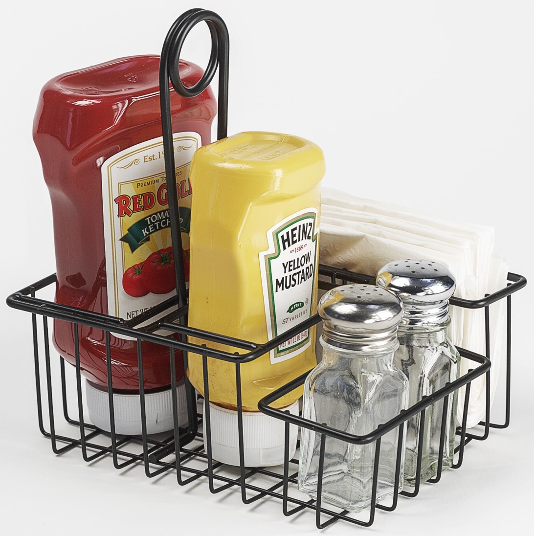 GET Enterprises Black 4-Compartment Caddy, 8 x 6.5 inch -- 12 per case