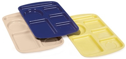 GET Enterprises Melamine Navy Blue Left Handed 6 Compartment Tray, 14.75 x 9.5 inch -- 12 per case