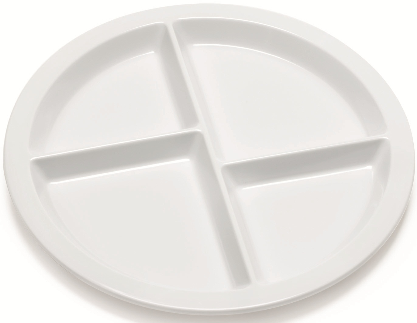 GET Enterprises Melamine White Design 4 Compartment Plate, 10 inch -- 12 per case