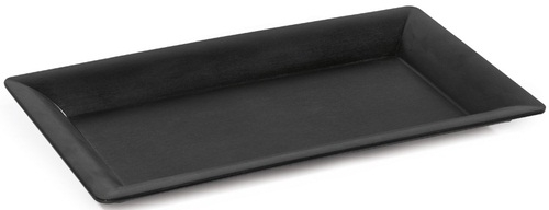 GET Enterprises Bake and Brew Melamine Black Display Tray, 10.25 x 19 inch -- 3 per case