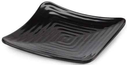 GET Enterprises Milano Melamine Black Square Plate, 10.25 inch -- 12 per case