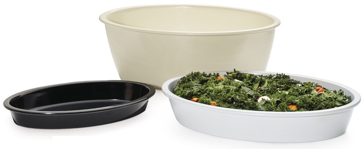GET Enterprises Melamine White Oval Casserole Dish, 9 Quart -- 3 per case