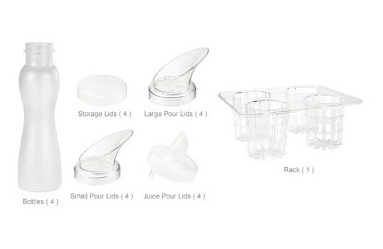 GET Enterprises inc Polycarbonate Salad Dressing Bottle Complete Set -- 1 set.