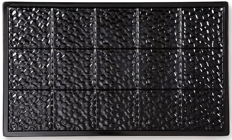 GET Enterprises Melamine Black Solid Full Size Tile, 21.5 x 13 inch
