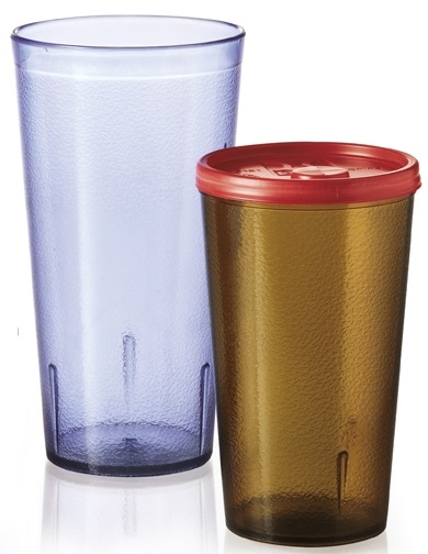 GET Enterprises SAN Plastic Blue Textured Tumbler, 8 Ounce -- 72 per case