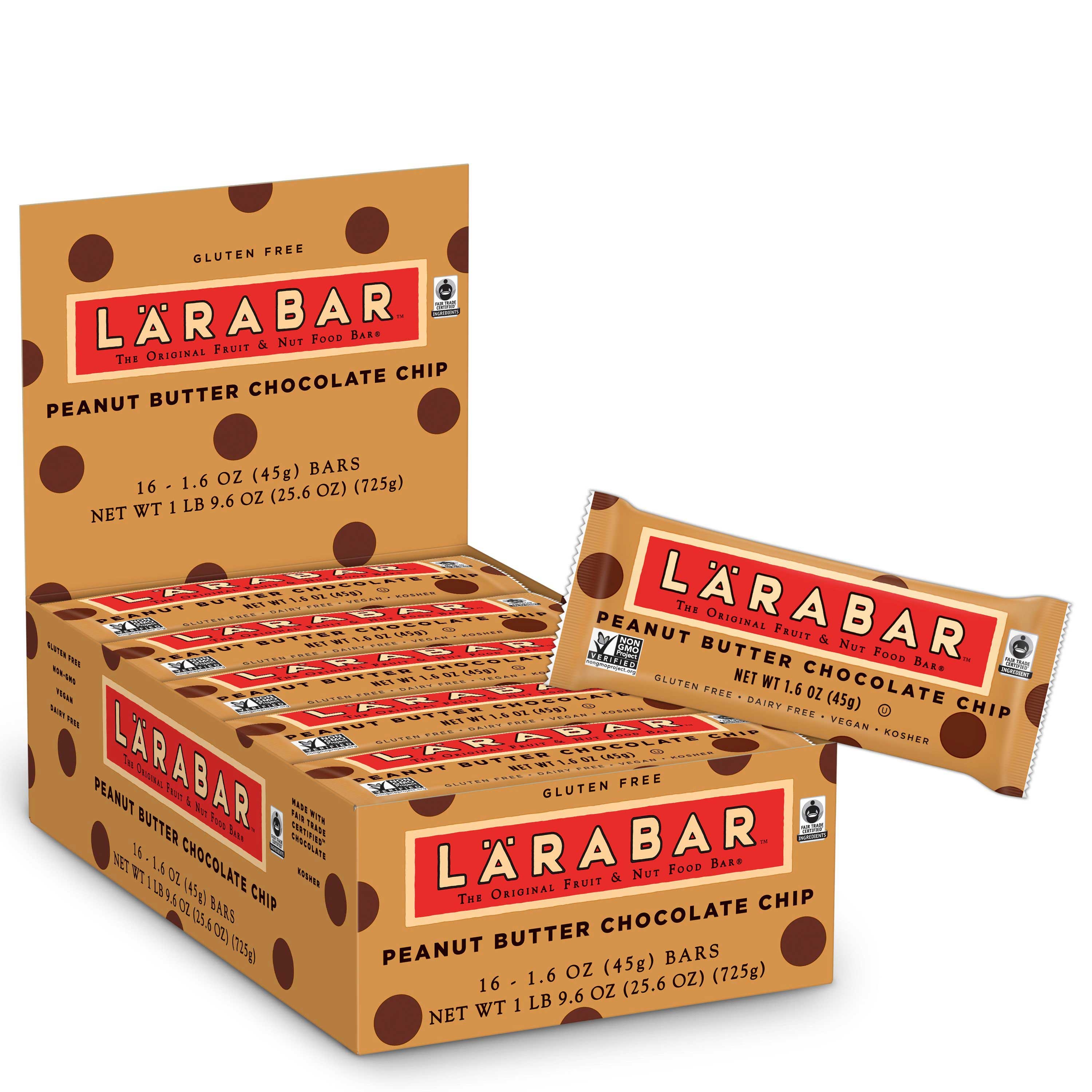 Larabar Peanut Butter Chocolate Chip Snack Bar, 25.6 Ounce -- 4 per case.