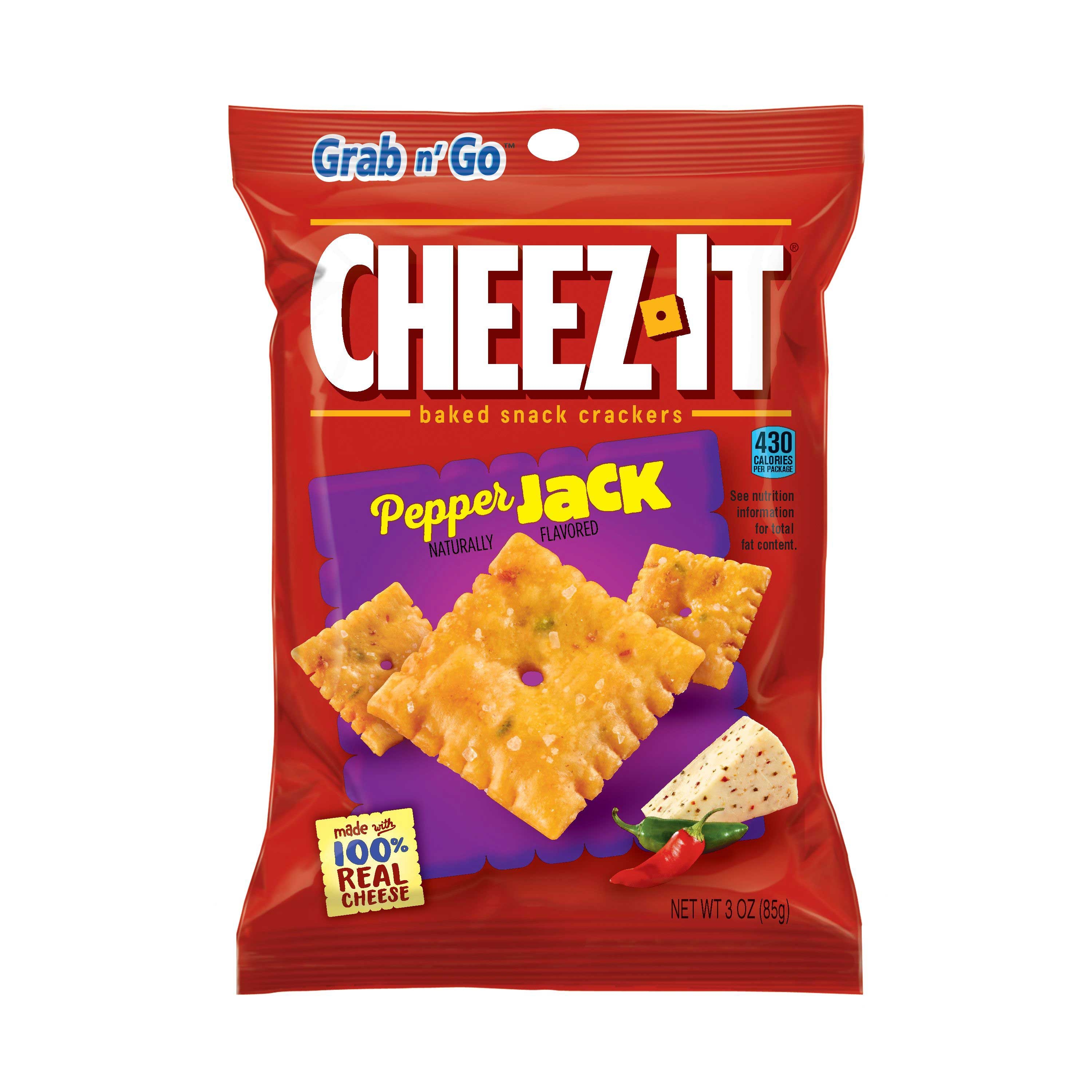 Cheez It Pepper Jack Snack, 3 Ounce -- 36 per case.