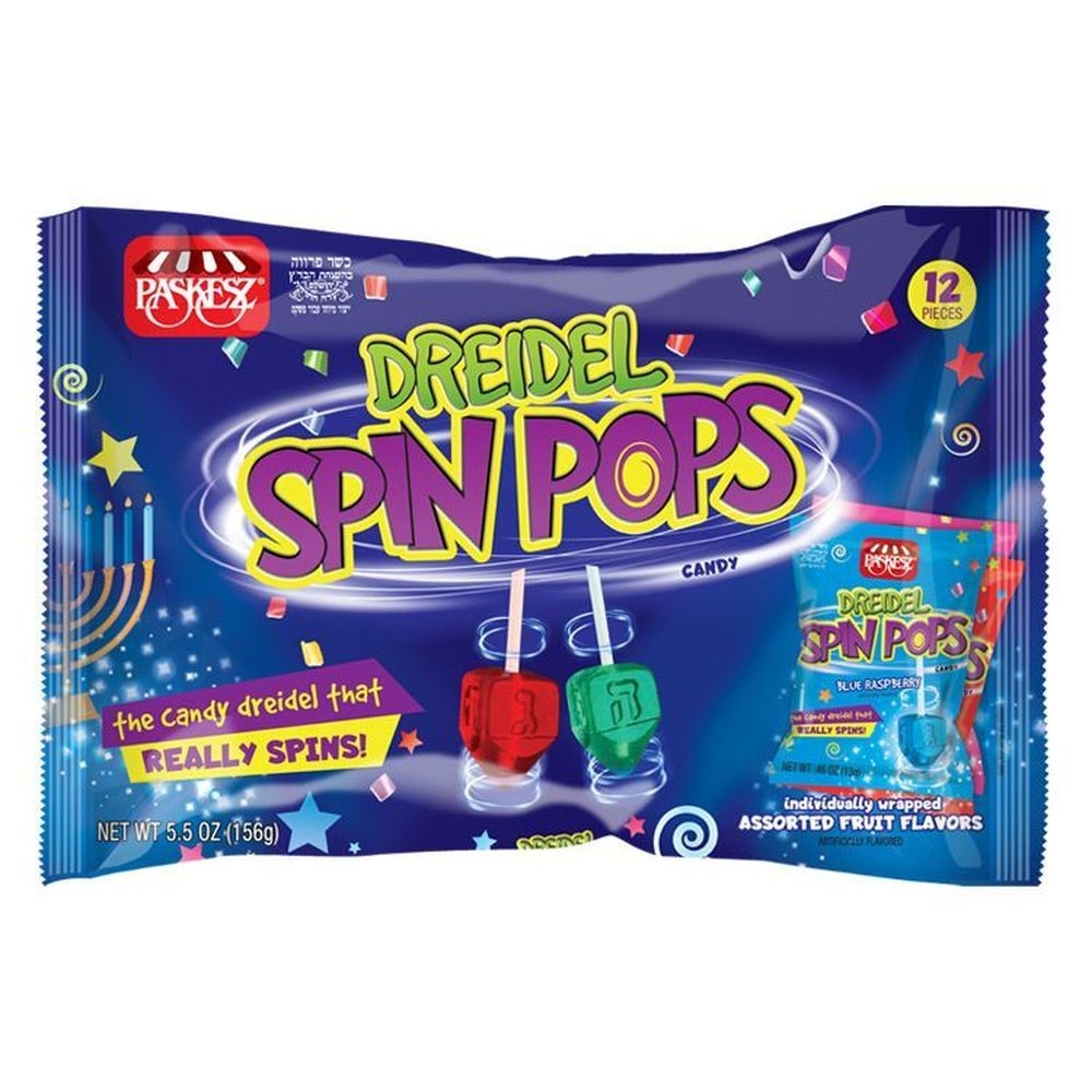 Paskesz Dreidel Spin Pops, 0.46 Ounce -- 24 per case