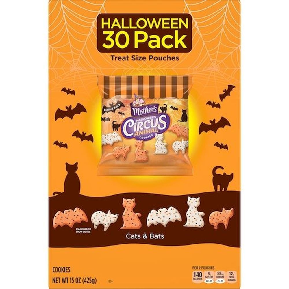 Mothers Halloween Cats and Bats Frosted Animal Crackers, 6 count -- 30 per case