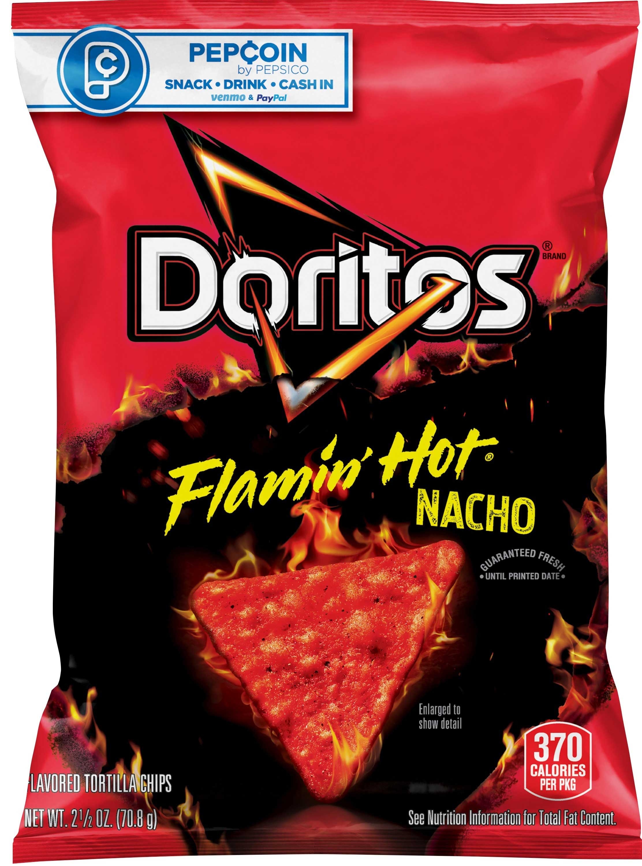 Doritos Flamin Hot Nacho Tortilla Chips, 2.5 Ounce -- 24 per case