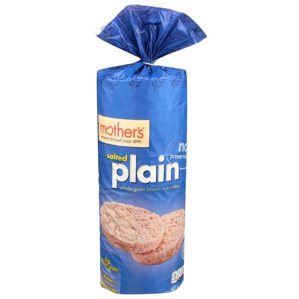 Mothers Plain Salted Whole Grain Brown Rice Cakes, 4.47 Ounce -- 12 per case