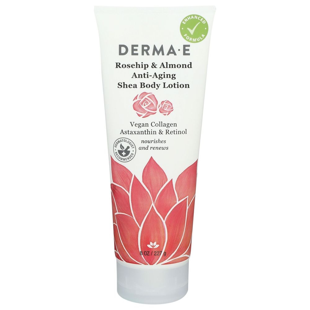 Derma E Rosehip and Almond Protecting Shea Body Lotion, 8 Ounce