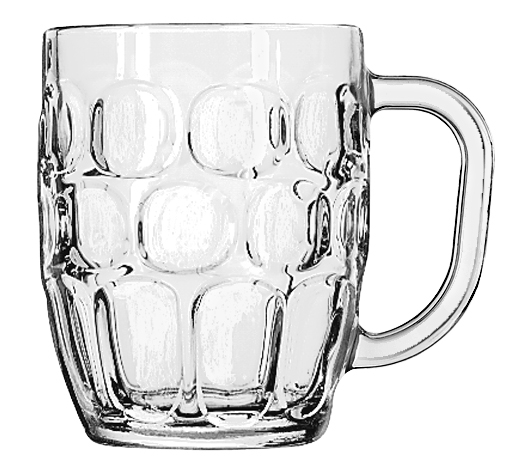 Libbey 5355 Clear Glass Dimple Stein Beer Mug, 19.5 Ounce -- 24 per case