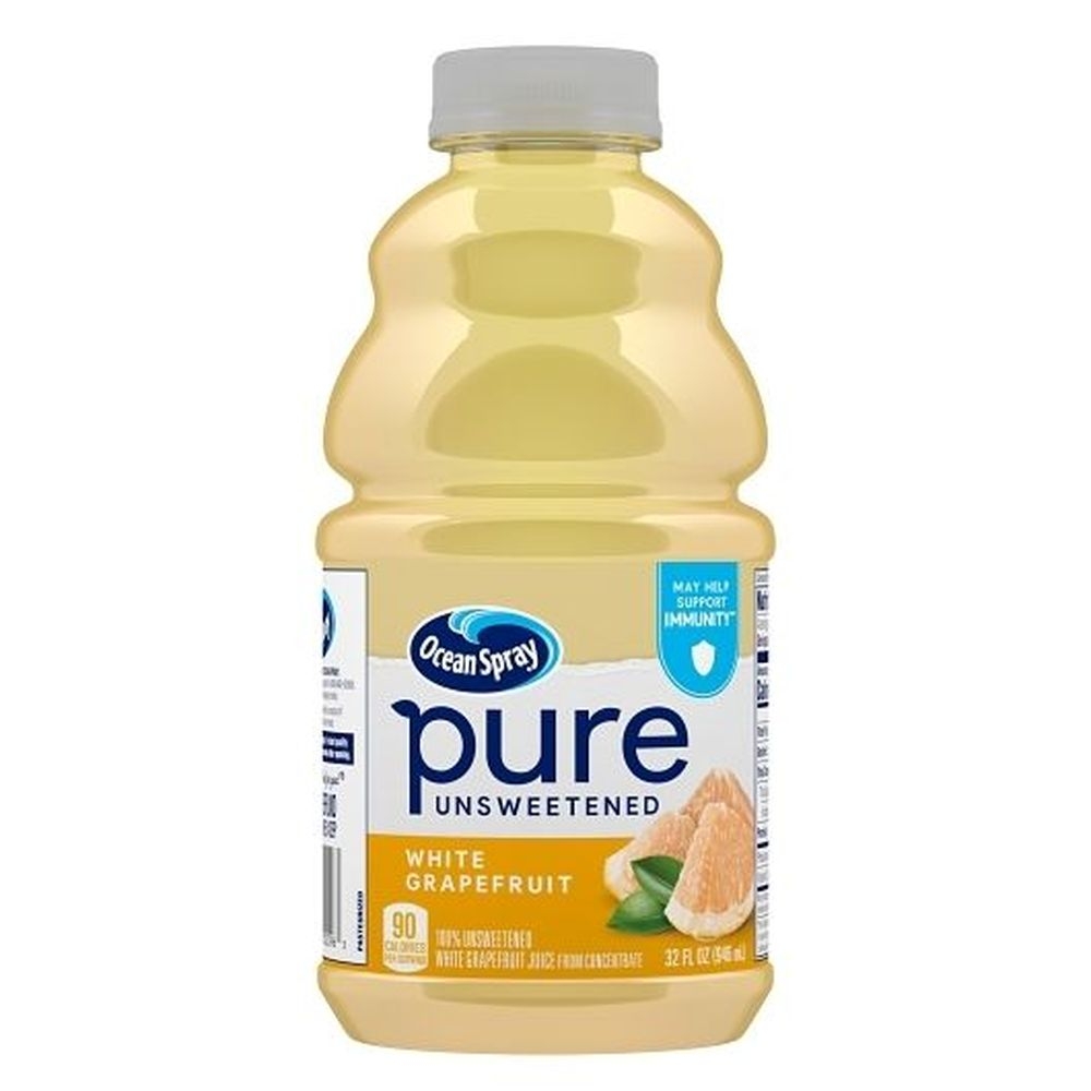 Ocean Spray Pure Unsweetened White Grapefruit Juice, 32 Fluid Ounce -- 8 per case
