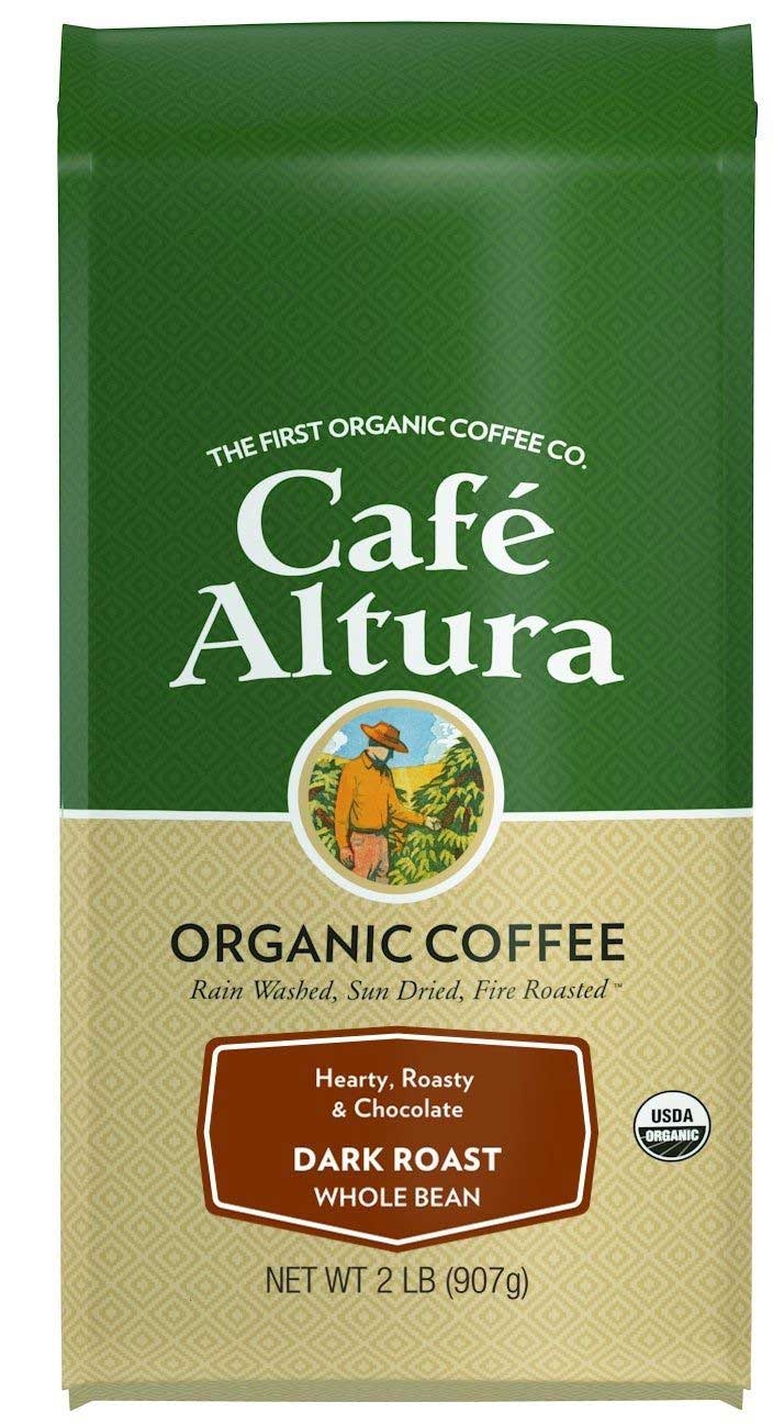 Cafe Altura Organic Whole Bean Dark Roast Coffee, 2 Pound
