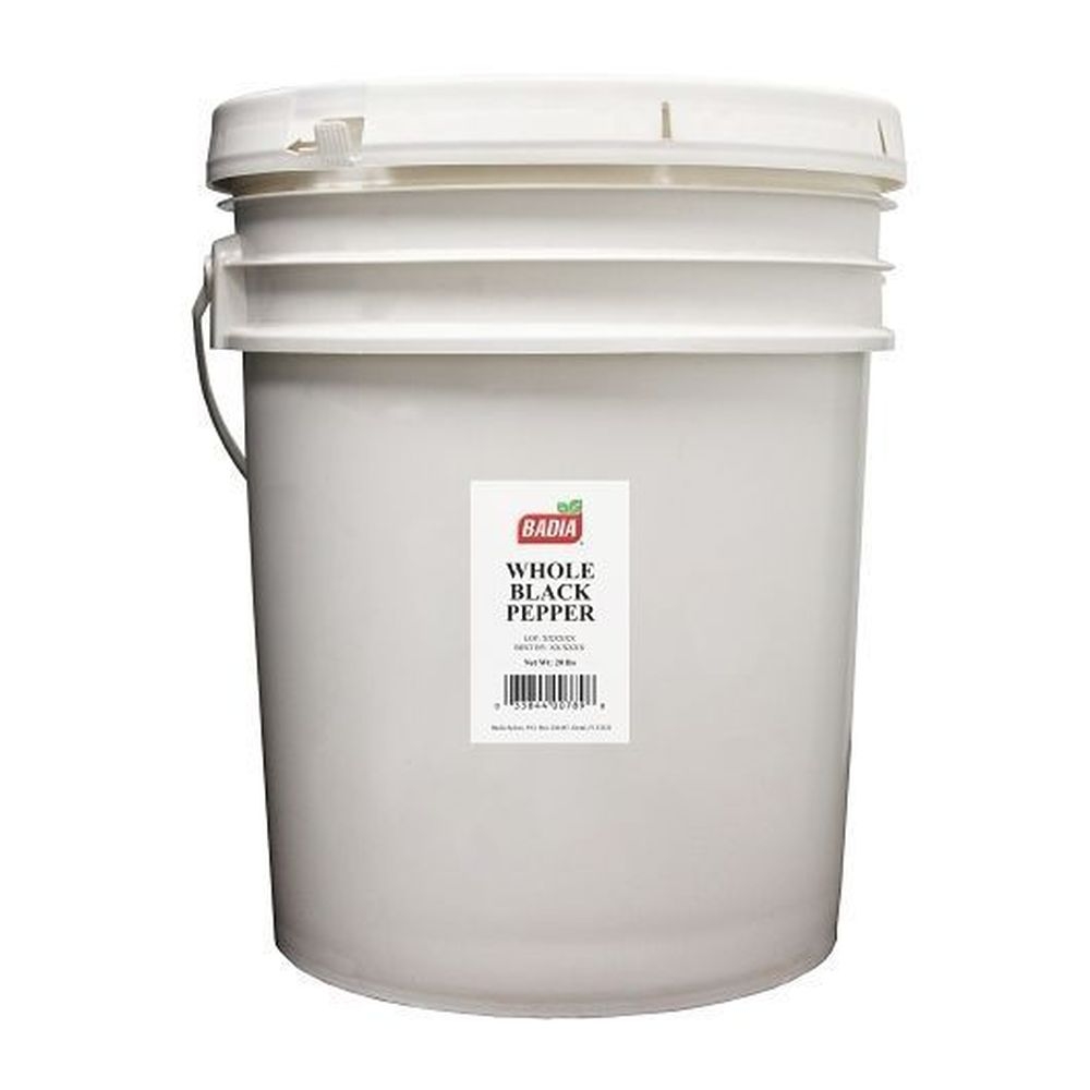 Badia Whole Black Pepper, 20 Pound Pail