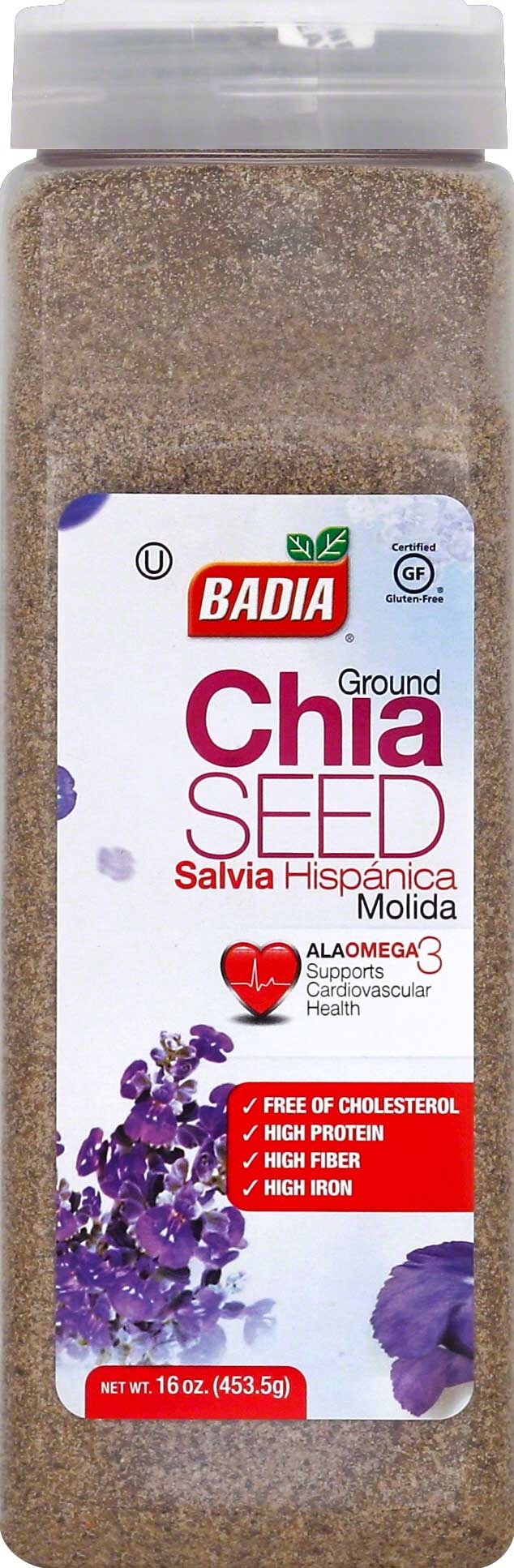 Badia Ground Chia Seed, 16 Ounce Bottle -- 4 per case
