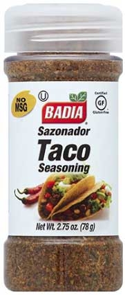 Badia Taco Seasoning, 2.75 Ounce -- 8 per case