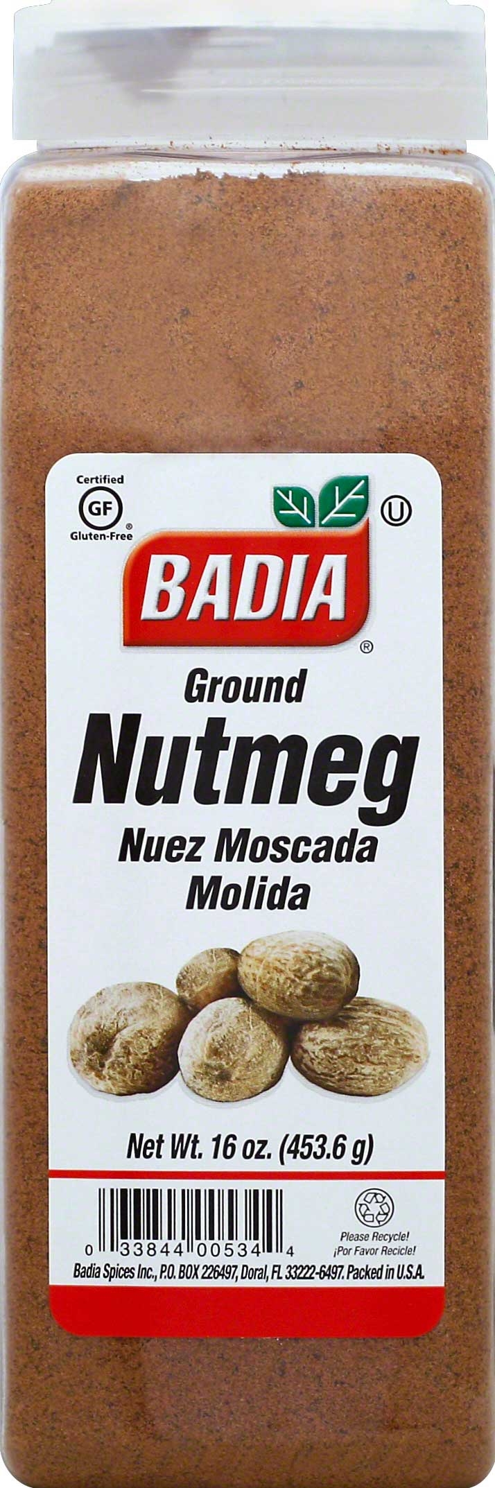 Badia Ground Nutmeg, 16 Ounce -- 6 per case