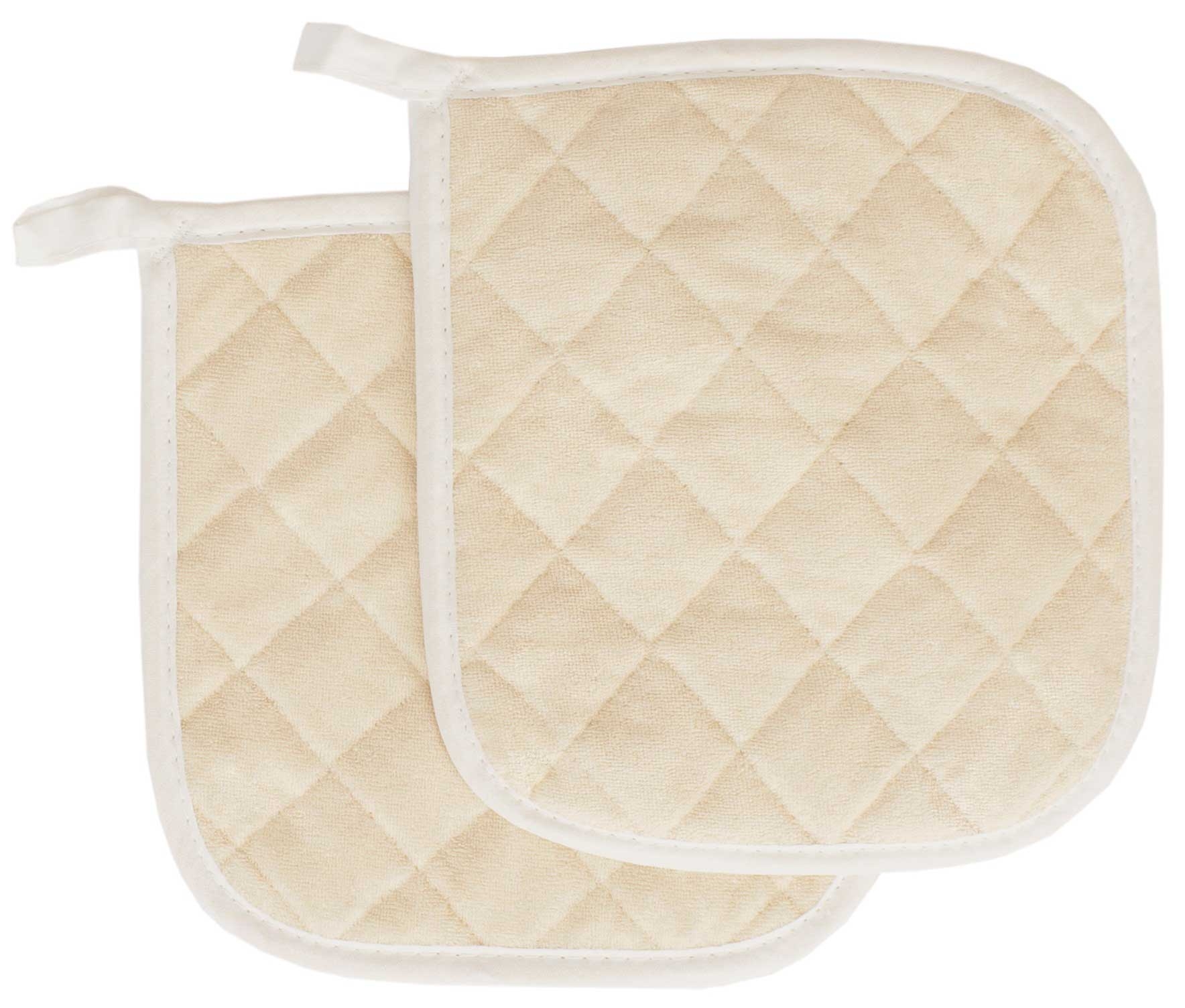 John Ritzenthaler Beige Terry Cloth Pot Holder, 8 inch -- 24 per case