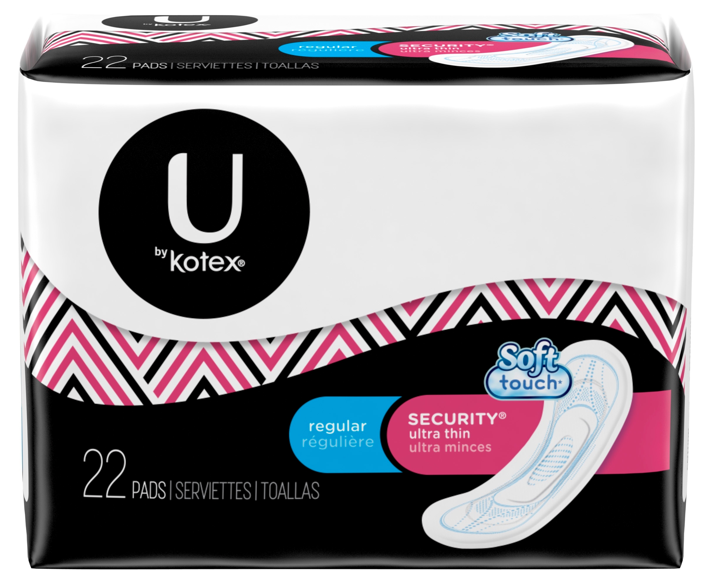 U By Kotex Premium Ultra Thin Regular Pads, 22 count per pack -- 8 per case.