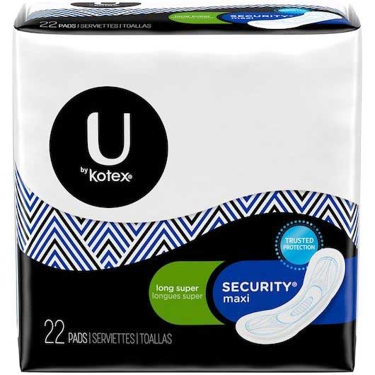 U By Kotex Premium Super Long Maxi Pad - 22 count per pack -- 8 packs per case