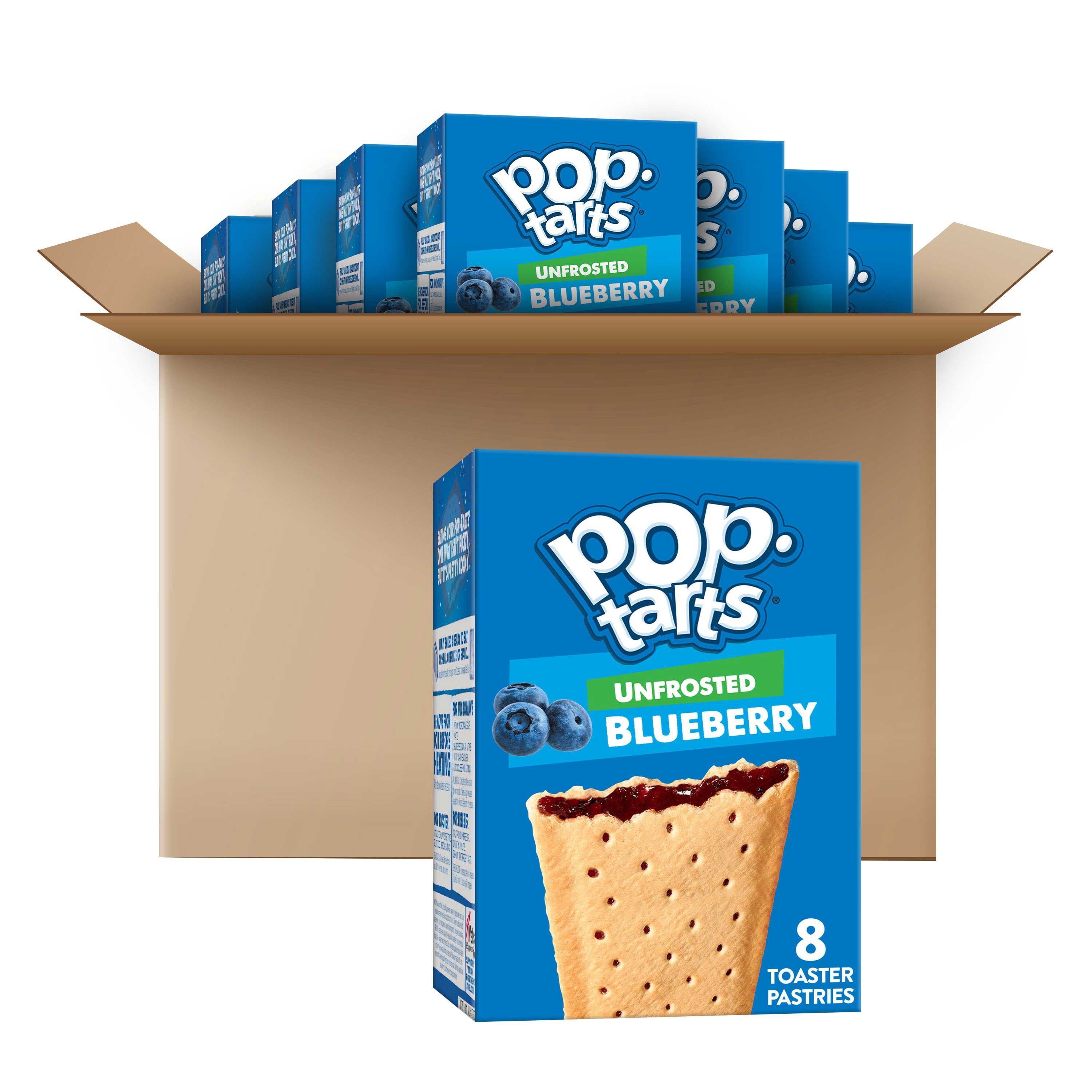 Kelloggs Pop-Tarts Unfrosted Blueberry Toaster Pastries, 13.5 Ounce -- 12 per case