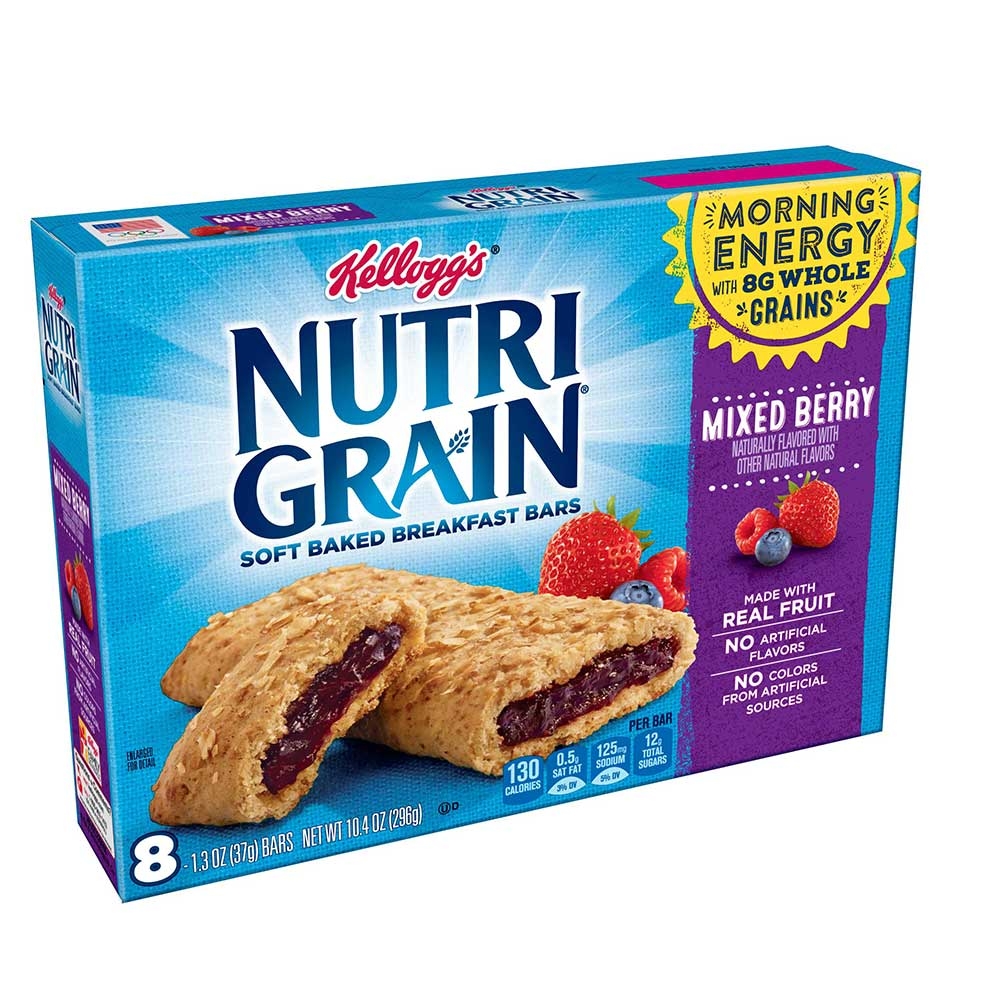 Kelloggs Nutri-Grain Mixed Berry Cereal Bar,1.3 Ounce Bars, 8 per pack -- 12 packs per case