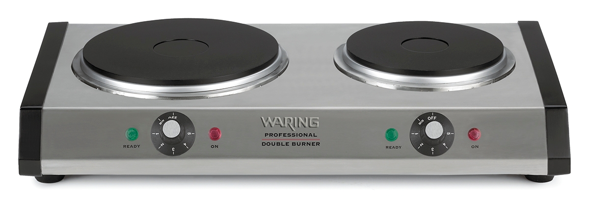 Waring Commercial Cast Iron Double Burner, 3.25 x 19.75 x 12.25 inch.