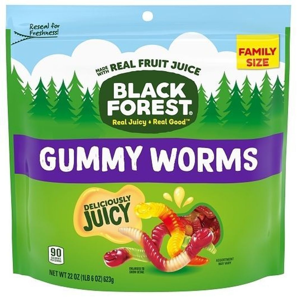 Black Forest Gummy Worms, 22 Ounce Stand Up Bag -- 5 per case