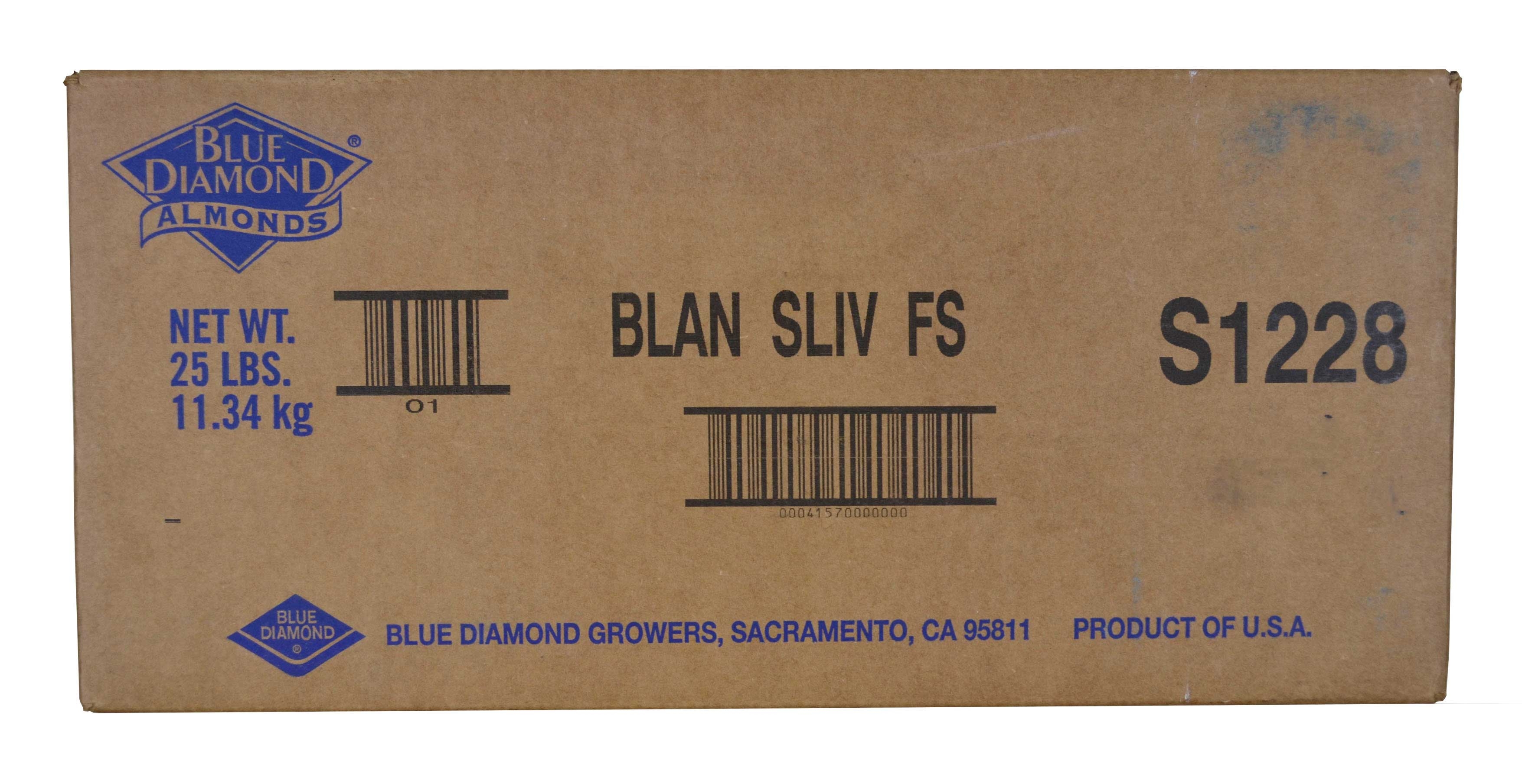 Sugar Foods Blanched Slivered Almond, 25 Pound.