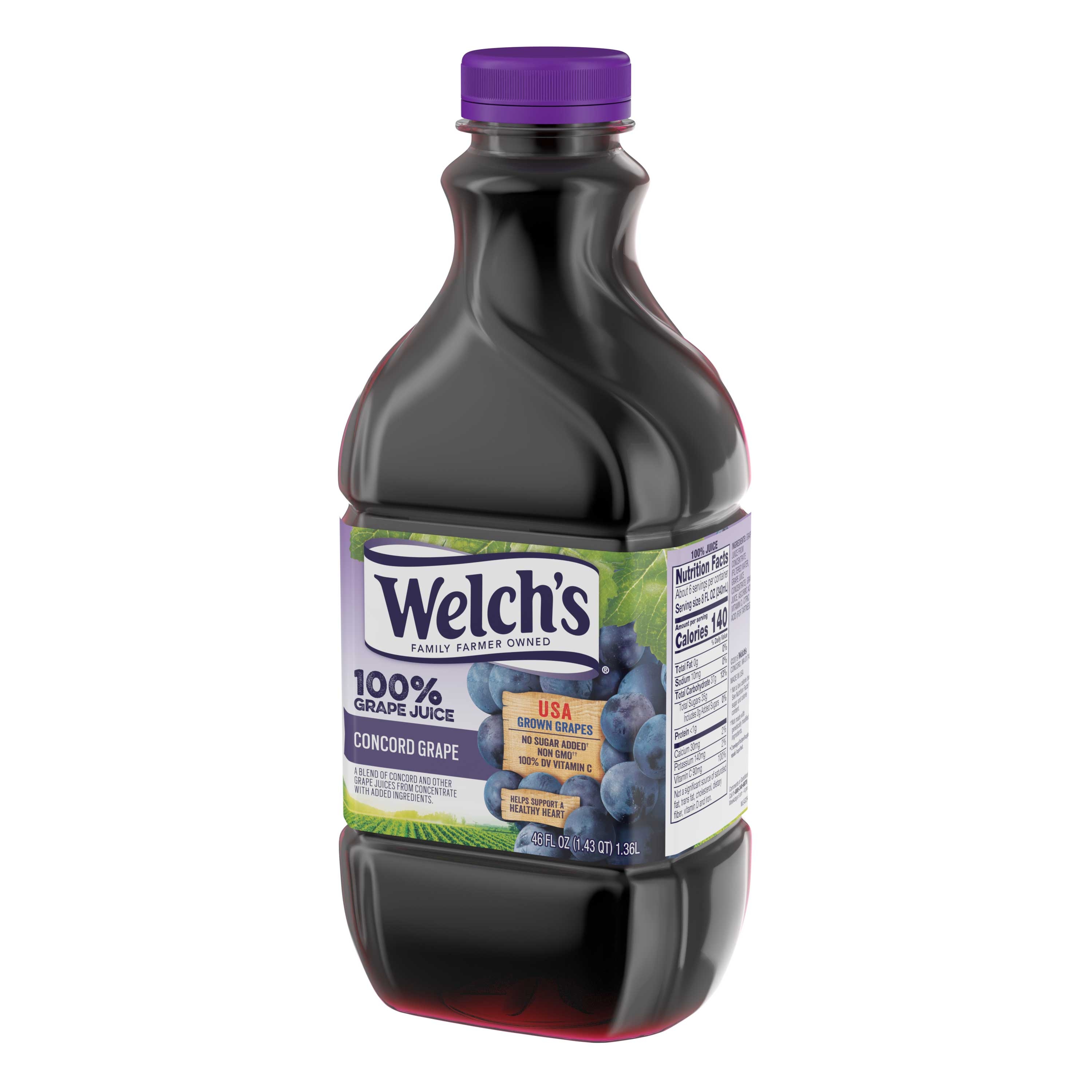 Welch's 100 Percent Purple Grape Juice Plastic, 46 Ounce -- 8 Per Case