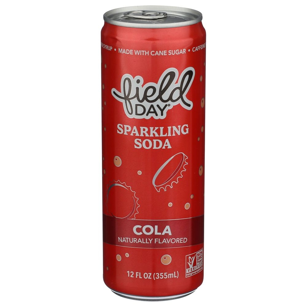 Field Day 12 Fluid Ounce Cola Sparkling Soda, 4 count -- 6 per case