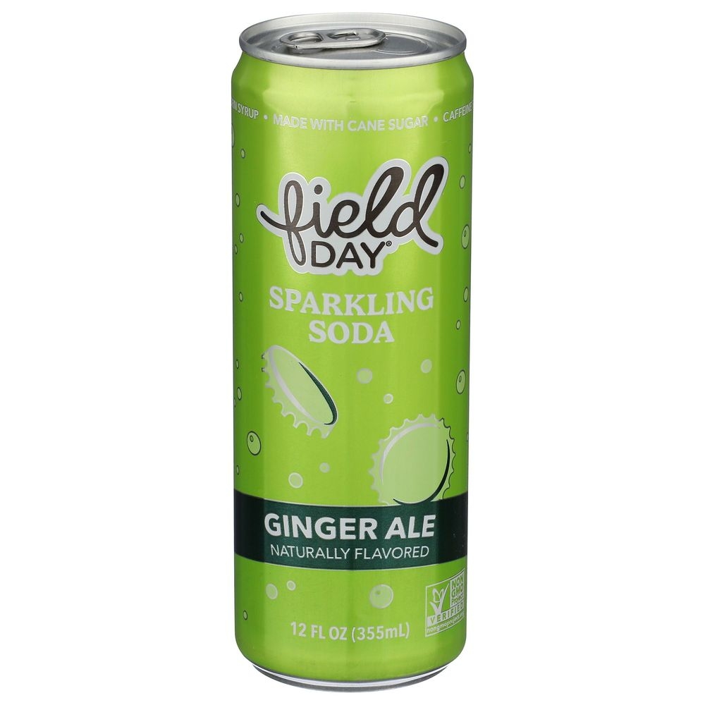 Field Day 12 Fluid Ounce Ginger Ale Sparkling Soda, 4 count -- 6 per case