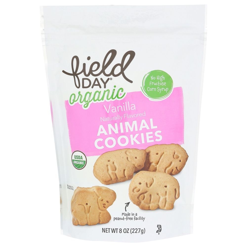 Field Day Organic Vanilla Flavored Animal Cookies, 8 Ounce -- 12 per case