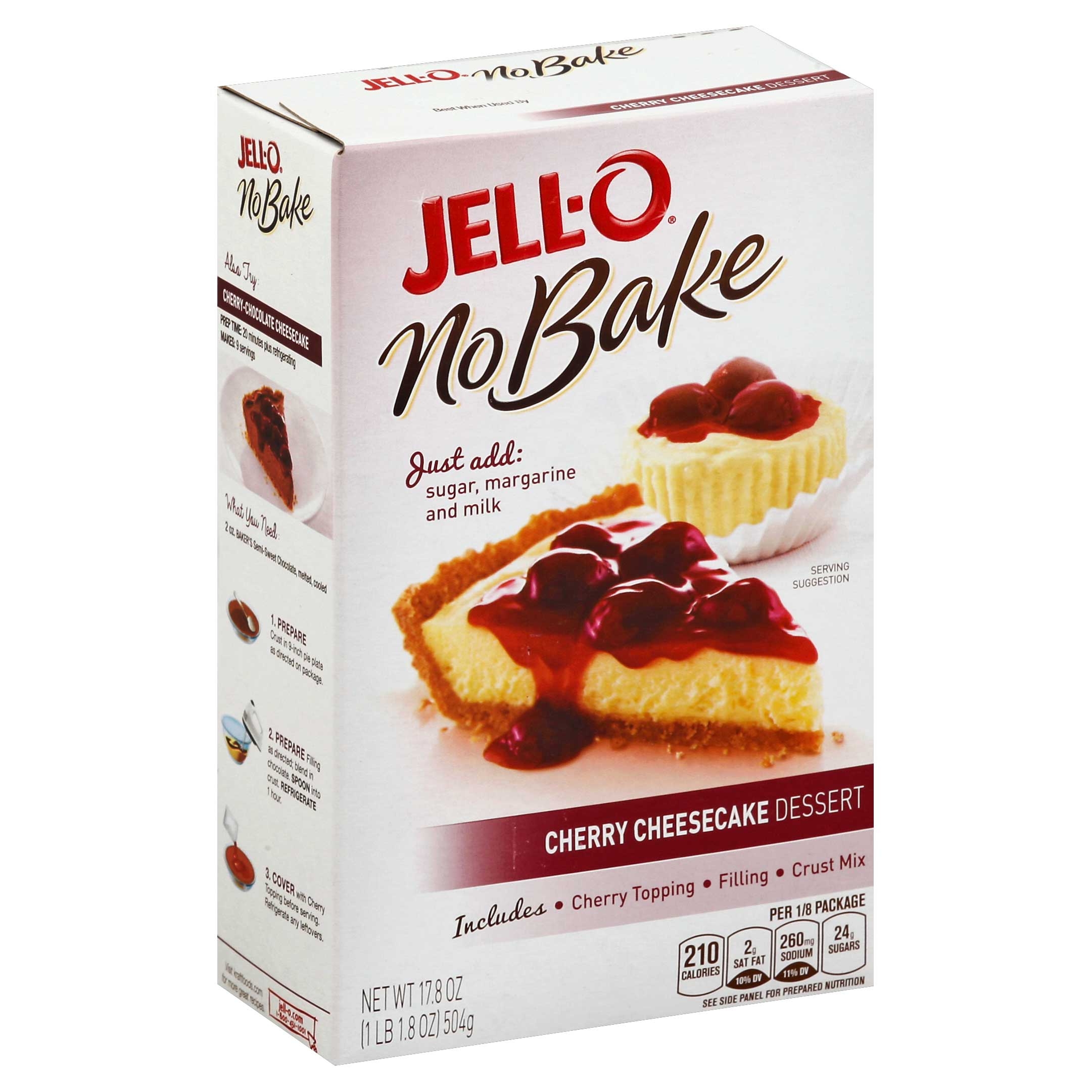 Jello Dessert No Bake Cherry Cheesecake Mix, 1.112 Pound -- 6 per case.