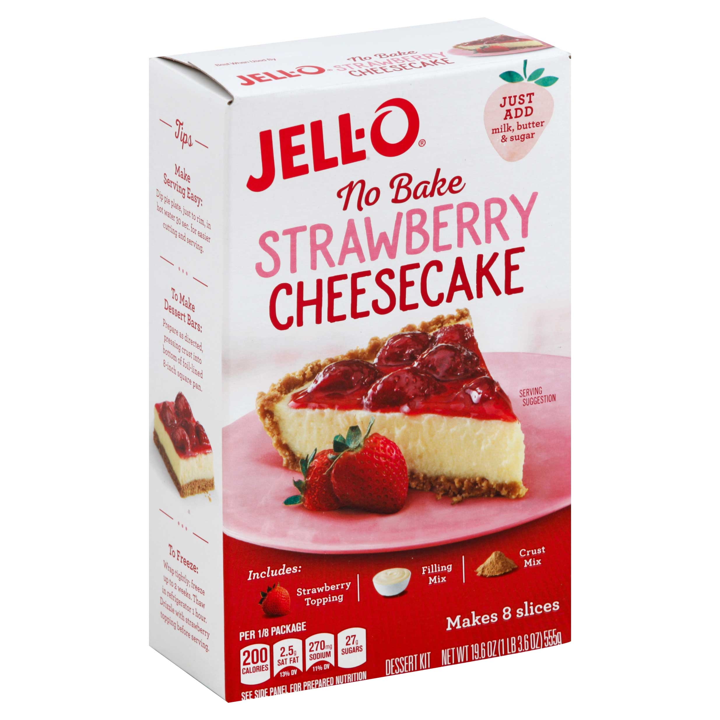 JELL-O No Bake Strawberry Cheesecake Mix, 19.6 Ounce -- 6 per case