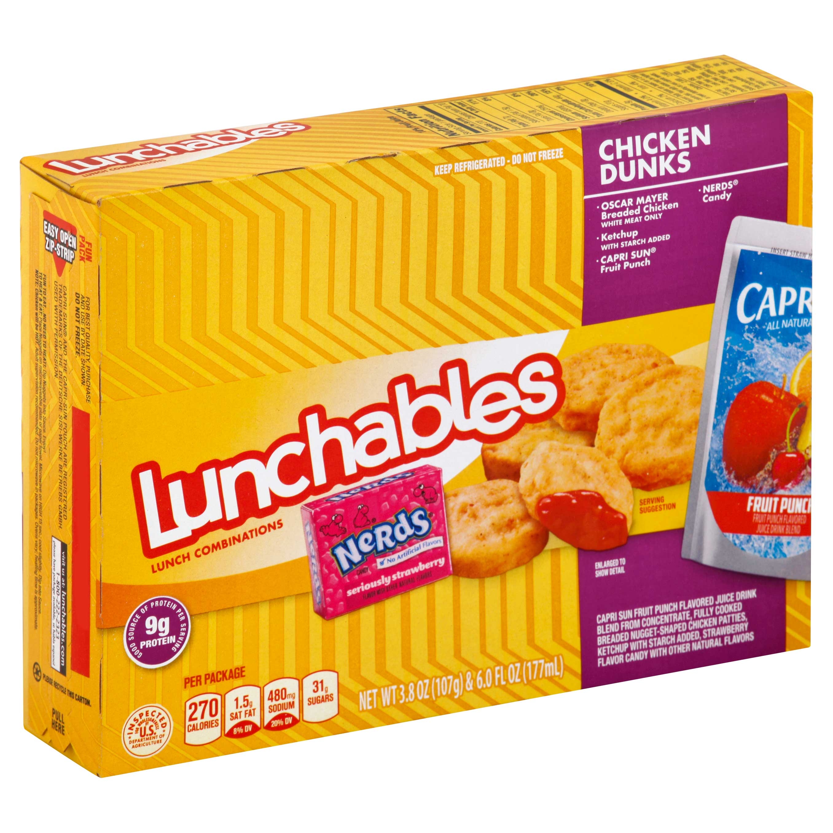 Lunchable Chicken Nuggets with Capri Sun Convenience Meal, 9.8 Ounce -- 8 per case.