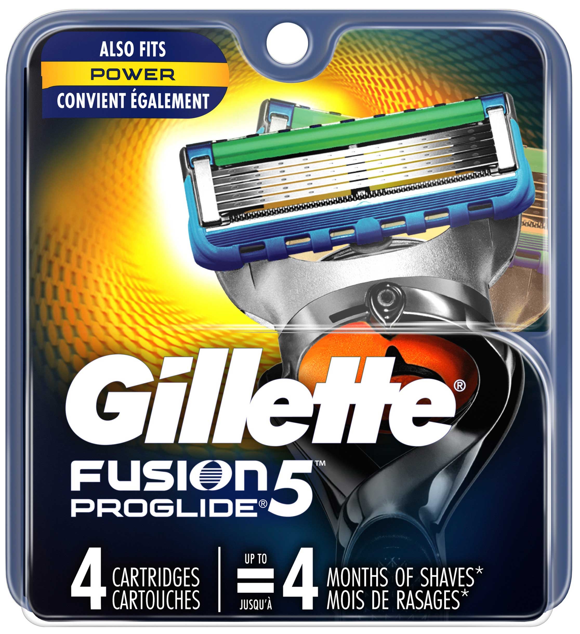 Gillette Fusion5 Base ProGlide Power Cartridge, 4 count per pack -- 48 per case.