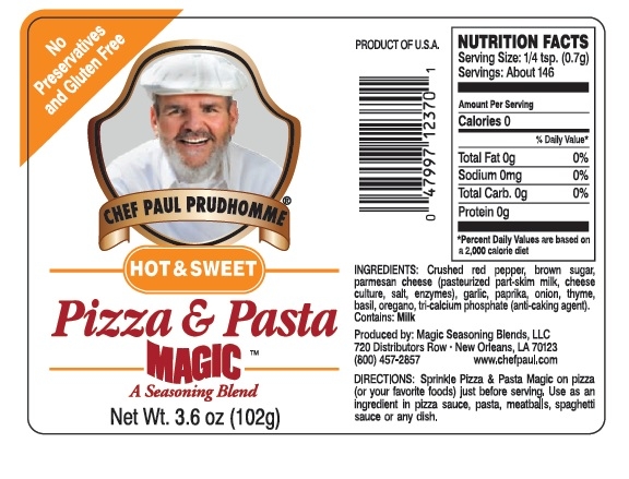 Chef Paul Prudhommes Hot and Sweet Pizza & Pasta Magic - 3 lb. package, 1 per case