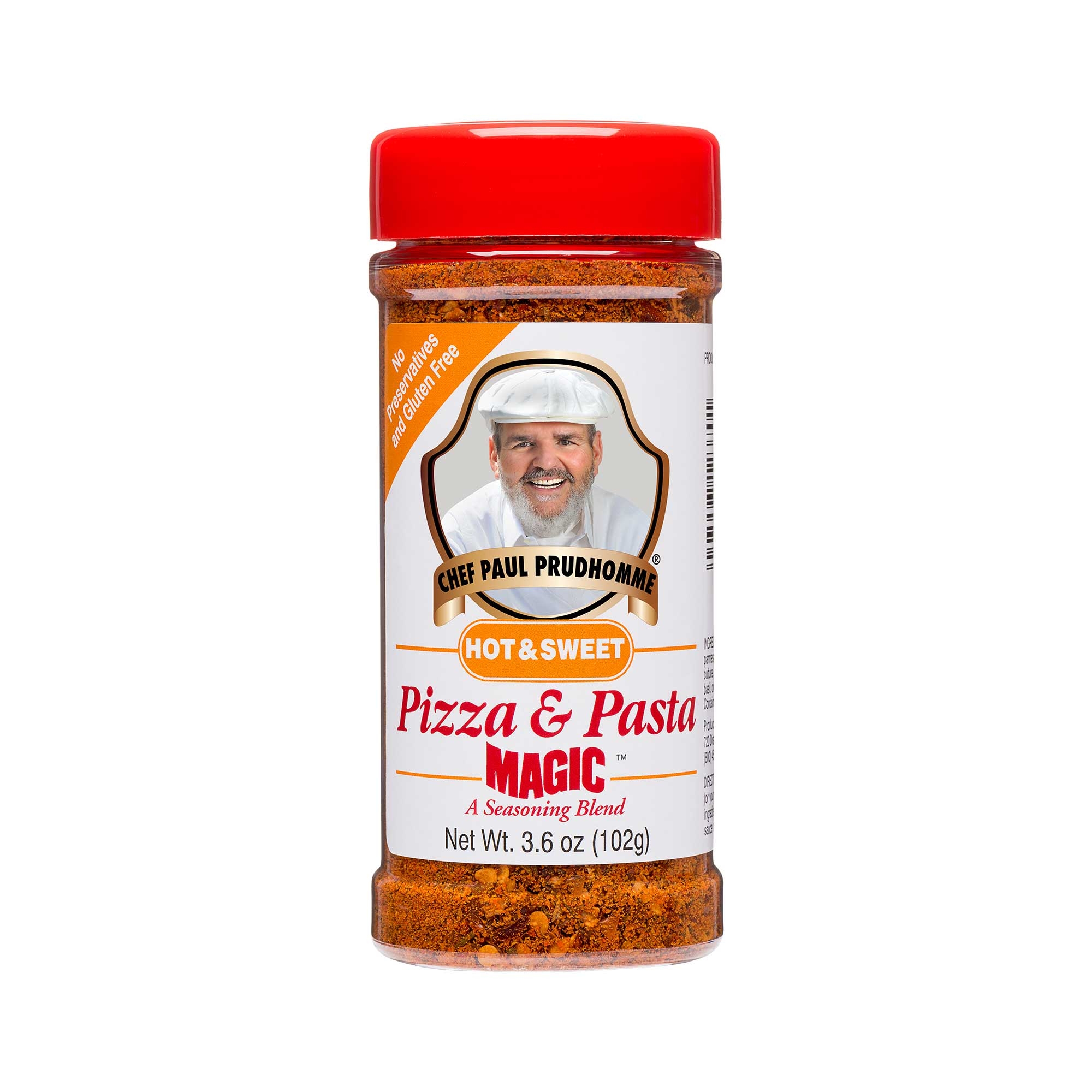 Chef Paul Prudhommes Hot and Sweet Pizza & Pasta Magic - 3.6 oz. jar, 12 per case