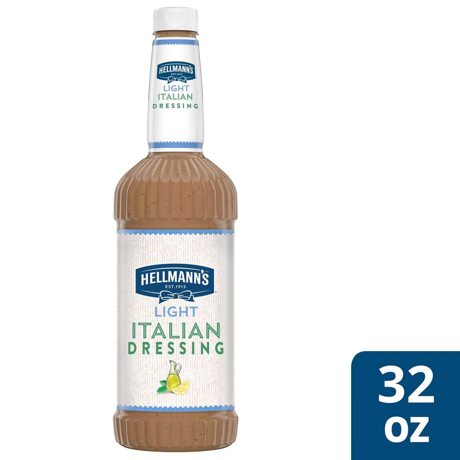 Single Hellmann's Light Italian Salad Dressing Salad Bar Bottles, 32 Ounce