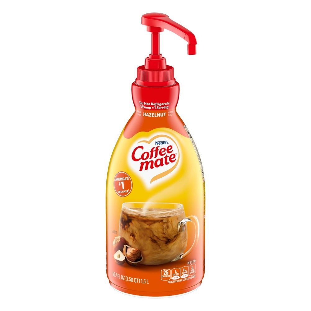 Coffee-mate Liquid Coffee Creamer, Hazelnut, 1500mL Pump Bottle