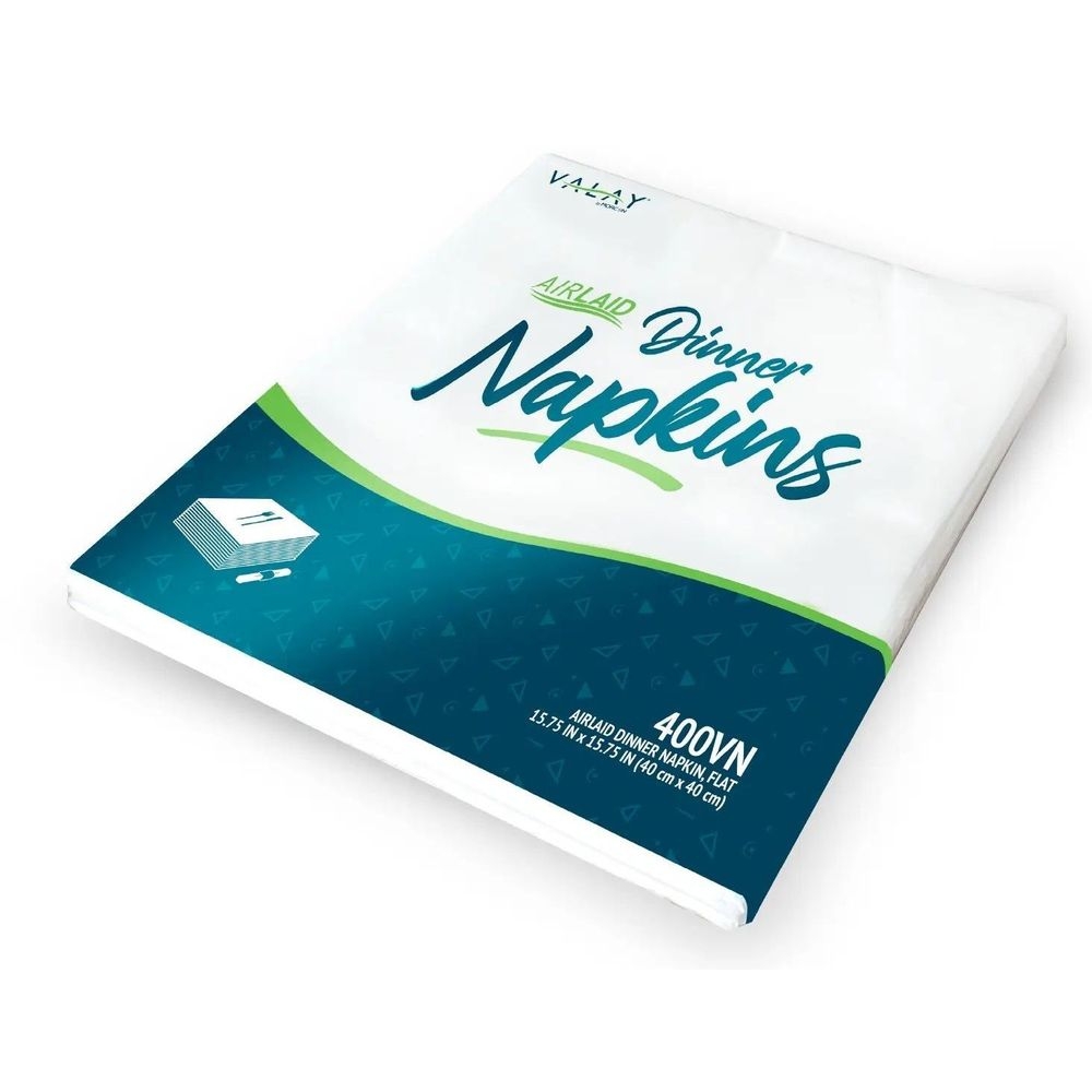Morcon Airlaid Valay White 1-Ply Dinner Napkin - Flat Pack, 100 count -- 10 per case